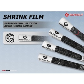 Gowolf Cross Corded Rubber Golf Grips 13 Pack, Back Rib Improved Control Multi-compound Hybrid Golf Club Grips, with Free 15 Tapes (Black(Grips+Full Kits), Midsize)