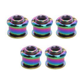 Be In Your Mind 5pcs M8 Bike Single Chainring Bolts Kit Steel Chainwheel Bolts and Nuts Cycling Disc Screws for Road Bike Mountain Bike BMX MTB, Multicolour
