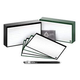 ROCKETBOOK Cloud Cards - Reusable Index Note Cards with 1 Pilot FriXion ColorStick Pen & 1 Microfiber Cloth Included - Single Set of 80