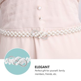 Happyyami Pearl Dress Belt Rhinestone Bridal Belt Sequin Wedding Sash Decorative Dress Belt for Bridesmaid Dress Evening Gown (8 Shaped Style)