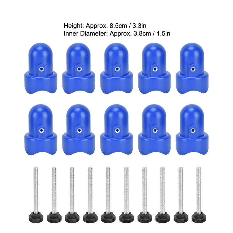 10Pcs Trampoline Enclosure Pole Cap with Screw Thumb Safety Rail