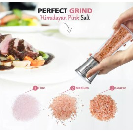 Royal Chef House Himalayan pink Salt Grinder. 7.05 OZ(  PACK OF 2 )
