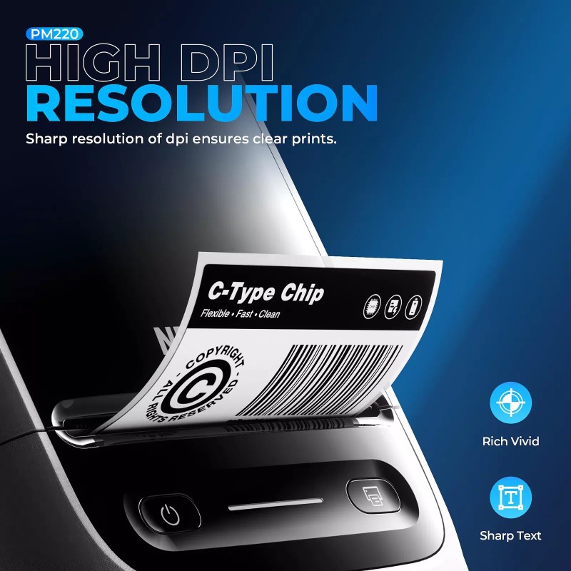 Nelko PM220 Bluetooth Label Maker Portable Thermal Printer for iOS