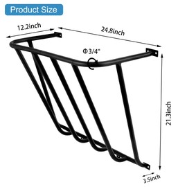 ICITYWALL Hay Feeder Goat, 24.8 x 21.26 x 12.2 Multiple Sided Goat Hay Rack, Heavy Duty Galvanized Metal Wall Hay Rack for Sheep Horses, etc
