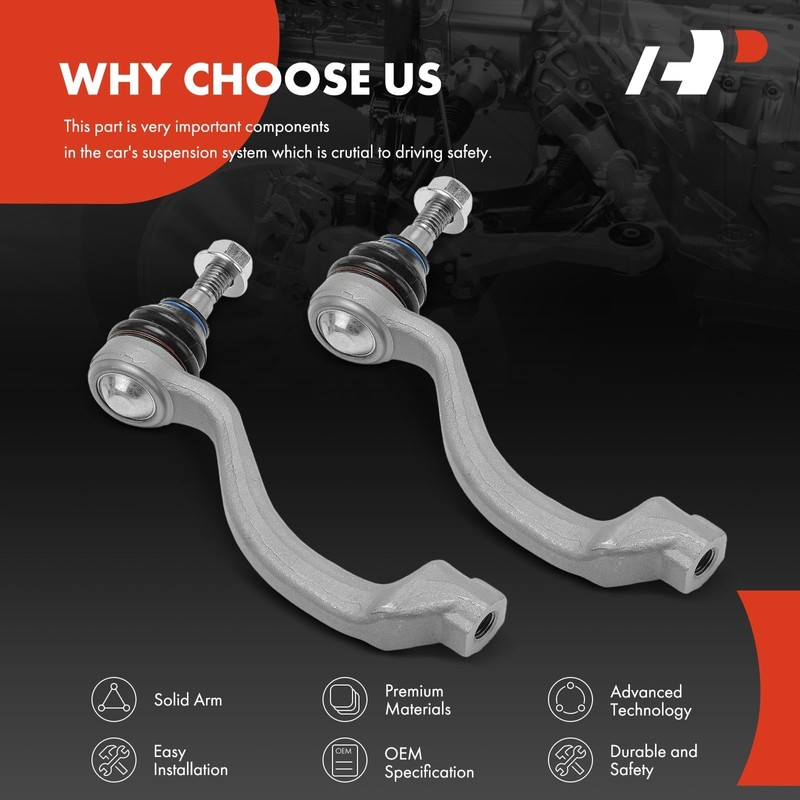 A-Premium 2 x Front Outer Tie Rod End Kit, Compatible