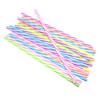Lind Kitchen Bicolor Spiral Stripe Reusable Plastic Straight Straws Colorful