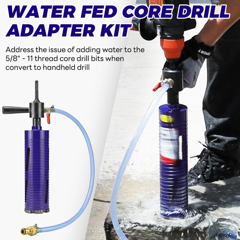 DaduoRi 5/8"-11 to SDS Plus Water Injection Core Drill Adapter