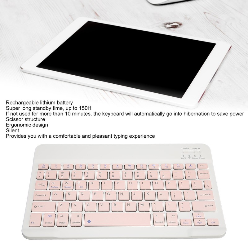 78 Key Wireless Bluetooth Keyboard 32.8ft Ergonomic Ultra Thin Silent