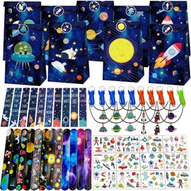 PQKL-party Space Party Bags, Space Children's Birthday, Astronaut Birthday, Space Gift Bags, Necklaces, Key Chains, Snap Bracelet, Tattoo Stickers, Bookmark