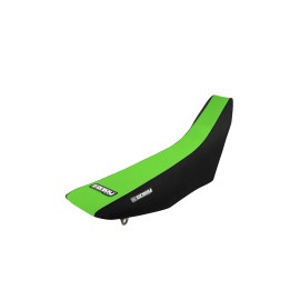 Kawasaki 1992-1993 KAWASAKI KX 125-250 Seat Cover Gripper  BLACK SIDES / GREEEN TOP  #118