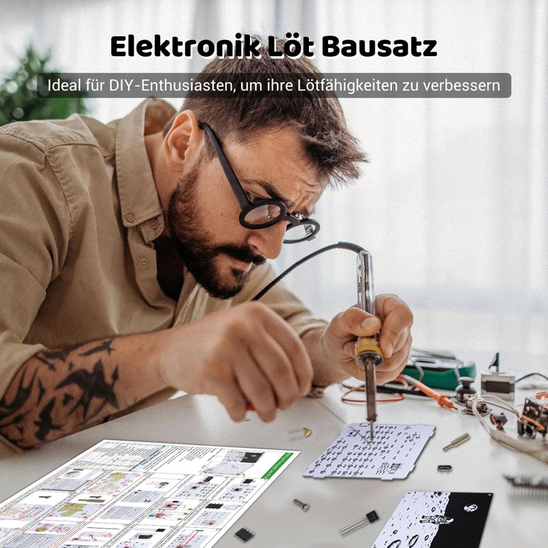 DIY Soldering Kit Light Painting Lamp, ElektoLoter Double-Sided Electronic Kit