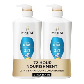 Pantene 2-in-1 Shampoo and Conditioner Twin Pack with Hair Treatment Set, Classic Clean