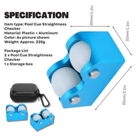 2Pcs Aluminium Pool Cue Straightness Checker Tool - Perfect for Accurate Calibration and Straightening of Your Pool Cue