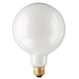 Bulbrite 100G40WH 100-Watt Incandescent G40 Globe, Medium Base, White [6 Pack]