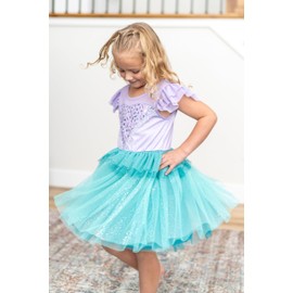 Little Adventures Mermaid Party Dress Up Costume - Machine Washable Child Pretend Play Party Dress (X-Large Age 7-9)