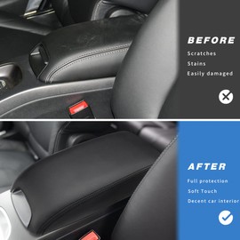 INTGET Center Console Cover for 2011-2020 Dodge Journey Accessories Leather Middle Armrest Cover Arm Rest Box Lid Protector Car Seat Box Cover for Dodge Journey