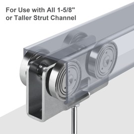 Trolley Assembly,Upgraded Load and Stable 4 Wheel Light Duty for Use with All 1-5/8" or Taller Strut Channel(Pack of 4)…