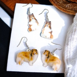 Collie Cuties: Adorable Handmade Dog Dangle Earrings for the Ultimate Dog Mom!