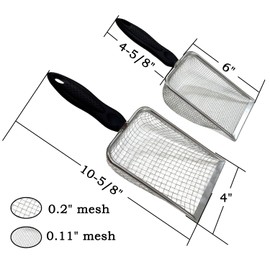 ANISUN 2Pcs Soil Sifter for Gardening Rock Sifter Shovel Dirt Sifter for Sand, Dirt, Rock Compost (0.11inch & 0.2inch Mesh)