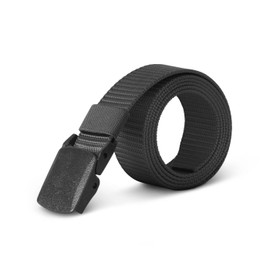 Bestlivings hemmy Canvas Unisex Fabric Belt 130 cm Long 3 cm Wide, Adjustable Work Belt without Holes - Plastic Buckle - Belt for Men and Women, black