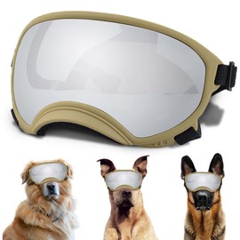 Large Dog Sunglasses with Adjustable Strap UV Protection, Winproof Dog Puppy Sunglasses, Suitable for Medium-Large Dog Pet Glasses, Dogs Eyes Protection，Soft Dog Goggles