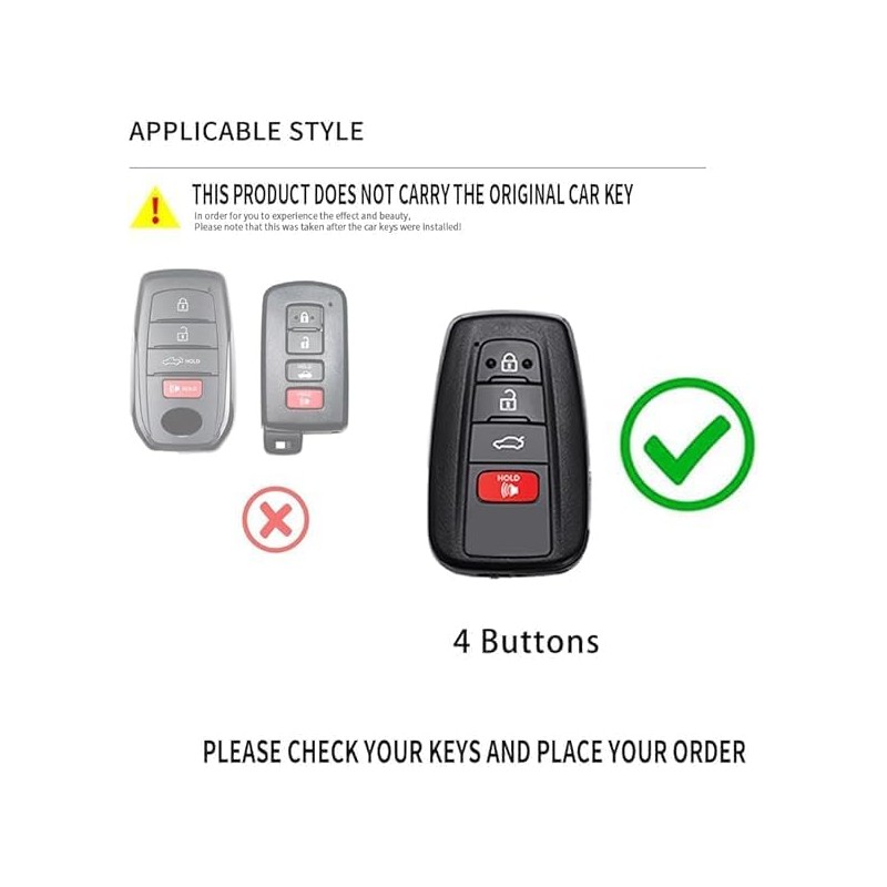 Funda para llave inteligente de 4 botones para Toyota Camry