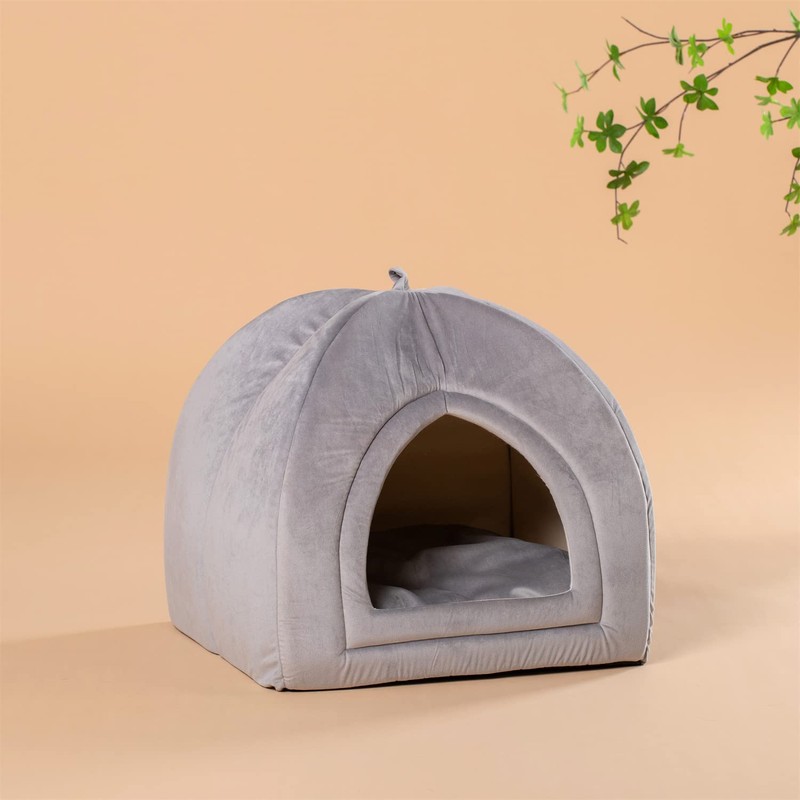 KASENTEX Cat Bed for Indoor Cats, 2-in-1 Cat House Pet