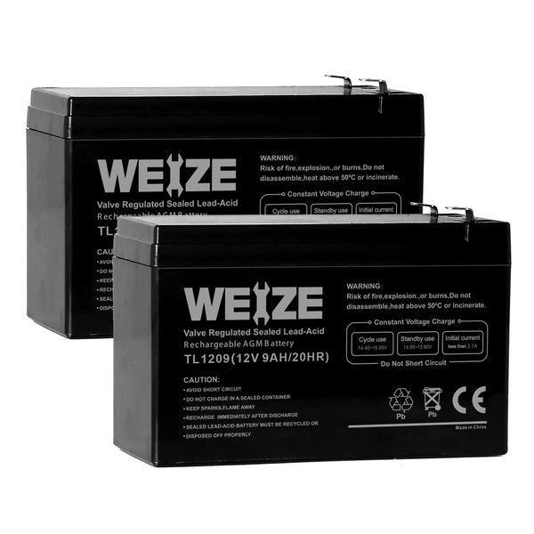 WEIZE WEIZE 12V 9AH Battery, Sealed Lead Acid Battery with