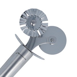 EUROHOME Olivia Wavy Stainless Steel Pastry Wheel, Puff Pastry Roller with 2 Wheels, Versatile Pastry Wheel for Pizza and Pasta