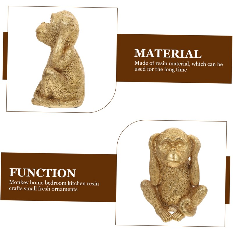 MAGICLULU Resin Monkey Adornment Monkey Decor for Office Tabletop Resin