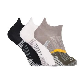 ja vie JAVIE Comfy No Show Grip Performance Compression Blister-free Athletic Lowcut Socks for Men & Women, 3 Packs