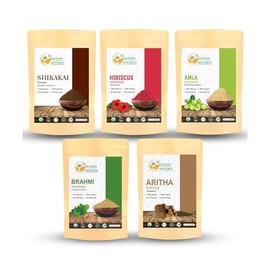 Herbal Hair Mask Combo Brahmi, Reetha (Aritha), Shikakai, Hibiscus, Amla Powder 5.3 oz Each Total 1.65lbs For Hair Growth, Scalp Health