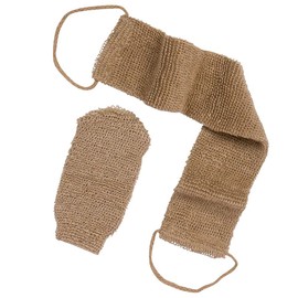 Rückenschrubber Natürliche Badebürste Peeling-Rückengurt mit Handschuh, Loofa Schwamm Pad für Dusche Spa Männer und Frauen