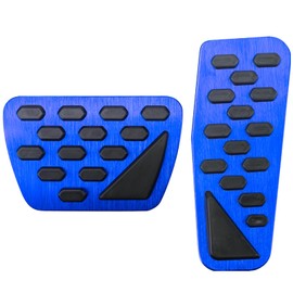 BOYUER for Jeep Wrangler JL 2018-2026/Gladiator JT 2020-2026 2PCS Aluminum Anti-Slip No Drilling Brake and Gas Accelerator Pedal Pad Cover Foot Pedal Pads Kit Interior Decoration Accessories(BLUE)