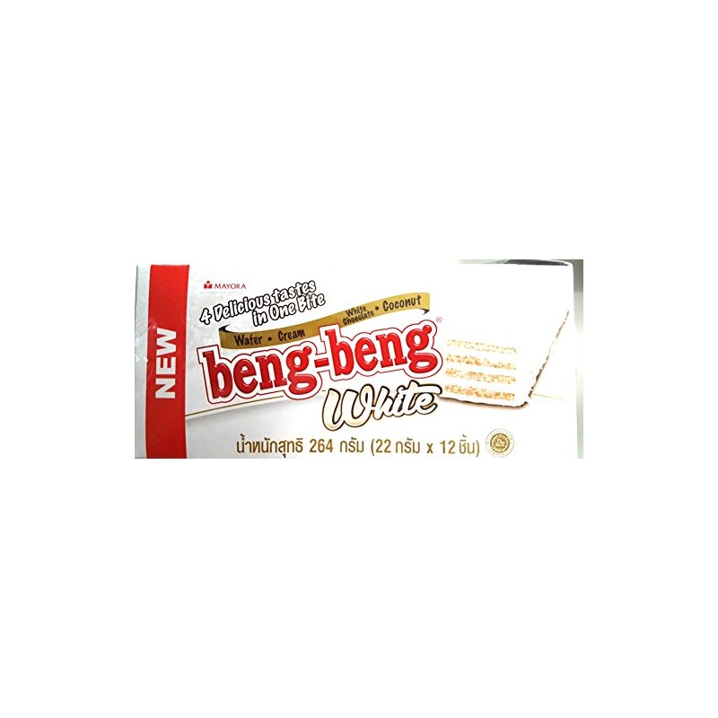 Beng Beng Wafer White 25g. (Pack12) 4 Delicious tastes in
