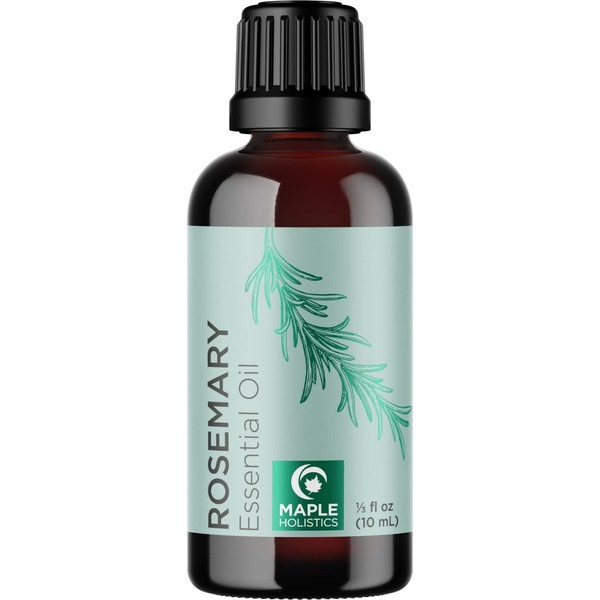 Pure Rosemary Essential Oil for Aromatherapy - Undiluted Rosemary Oil for Hair Skin and Nails - Cleansing Rosemary Essential Oil for Diffusers Plus Hair Oil for Enhanced Shine and Dry Scalp Treatment