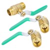 3Pcs Ball Valve Dual Male 1/2in Thread Switch Water Pipe