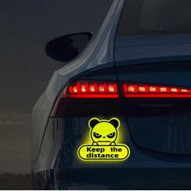 biinfu Keep the Distance Reflective Bumper Sticker Car Safety Eyes (Neon Yllw)