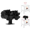 Double Heads Fireplace Fan 6 Blades Thermal Power Black Stove