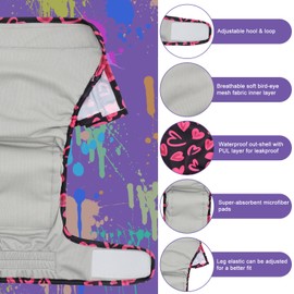 UNIPUP Female Dog Diapers Reusable No Tail Hole Period Panties Washable Diapers Female for Docked-Tail Frenchie French Bulldog Boston Terrier Without Tail (2 Pack Regular+2 Pack Skirts) U-WWDQB02M