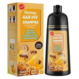 XYZCREATIVE Dark Brown Hair Dye Shampoo 3 in 1 for Women & Men 100% Gray Hair Coverage - Herbal Ingredients Natural Plant Hair Color - Hair Dye in Minutes 500ML