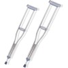 Tall Adult Walking Crutch (Pair), Lightweight Stainless Steel Lower crutched