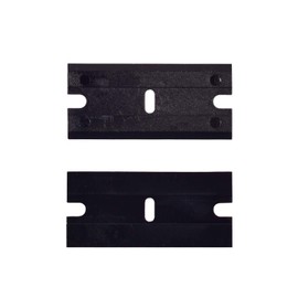 200pcs Plastic Razor Blades, Non-scratch Double Edged, for 1.5-inch Universal Safety Scraper Plastic Common Scraper, Remove Decals, Stickers, Adhesive, Clean Glass Window, Black