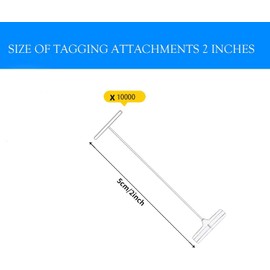 10000pcs 2 inch Standard Tagging Gun Fasteners, Clothing Tag Barbs Attachments Price Label for All Standard Price Tag Gun Garment Tag Gun Refills
