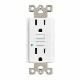 digi-office GFCI Outlet 15A Duplex Receptacle LED Indicator Ground Fault Circuit Interrupter