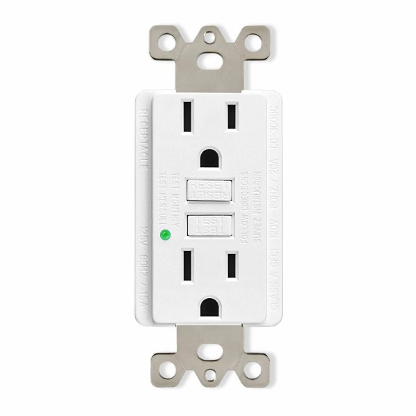 digi-office GFCI Outlet 15A Duplex Receptacle LED Indicator Ground Fault