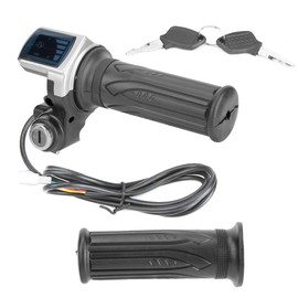 Throttle Handle 36V Half-Twist Throttle with LED Power Indicator Key Lock for Electric Bikes Scooters Throttle Accelerator Handle Grips