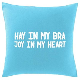 Hippowarehouse Hay in my bra joy in my heart Printed bedroom accessory cushion cover case 41x41cm