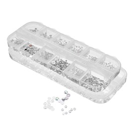 Gatuida 2 Boxes Dazzling Rhinestone Nail Art Charms with Pearls Manicure Decoration Set for Stunning Nail Designs for Weddings and Celebrations