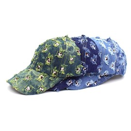 WHITE FANG CA320 Denim Cap, Hat, Stylish, Leopard Pattern, Casual, Vintage